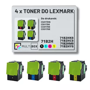 4-pak Toner do LEXMARK CS417 CX417 71B2H CMYK 6.0K/3x3.5K Multibox zamiennik