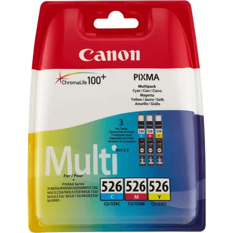 Canon oryginalny tusz CLI526CMY 4541B018 4541B019 4541B009 4541B006 cyan / magenta / yellow 3-pak