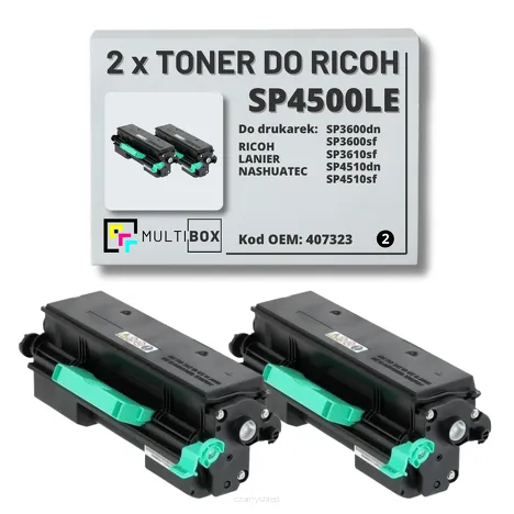 2-pak Toner do RICOH SP4500LE 407323 Zamiennik Multibox