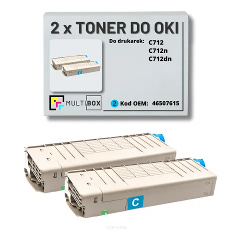 2-PAK Multibox Toner do OKI C712 46507615 cyan zamiennik