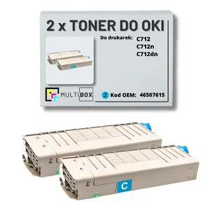 2-PAK Multibox Toner do OKI C712 46507615 cyan zamiennik