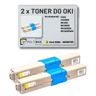 2-PAK Multibox Toner do OKI C332 MC363 XL 46508709 yellow zamiennik