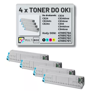 Toner do OKI C824 C834 C844 4-pak black/cyan/magenta/yellow zamiennik Multibox