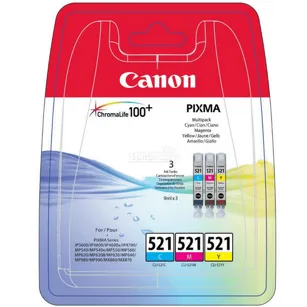 Canon oryginalny tusz CLI521CMY 2934B015 2934B016 2934B010 2934B007 cyan / magenta / yellow 3-pak