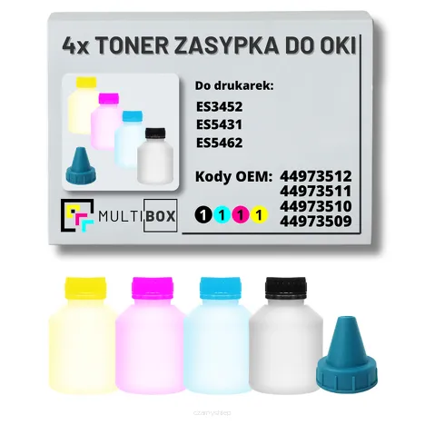 4-pak zestaw tonery zasypki do OKI ES5431 ES3452 ES5462 7,0K/3x6,0K Multibox