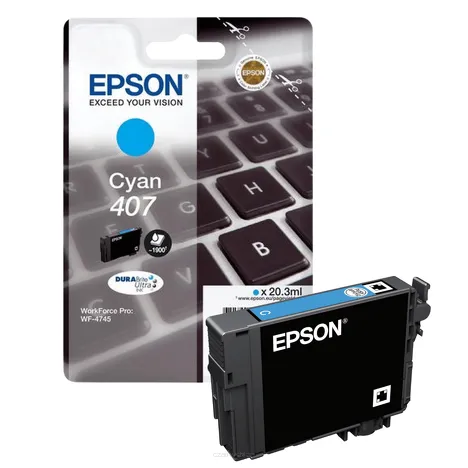 Epson tusz 407 T07U2 C13T07U240 oryginalny cyan