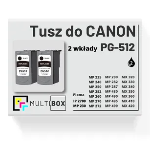 2-PAK Multibox Tusz do CANON PG512 black zamiennik