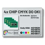 4-PAK Multibox zestaw Chipów CMYK do OKI ES7411 11,0K/3x11,5K - 2