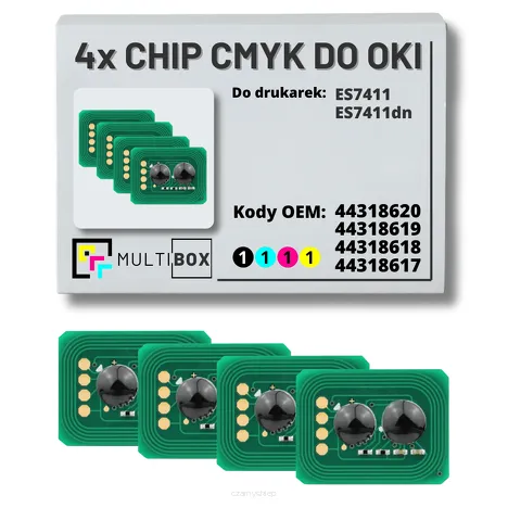 4-PAK Multibox zestaw Chipów CMYK do OKI ES7411 11,0K/3x11,5K
