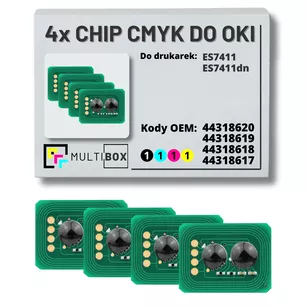 4-pak zestaw Chipów CMYK do OKI ES7411 11,0K/3x11,5K Multibox