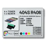 5-PAK Multibox 4x Toner + 1x Bęben do SAMSUNG 404S CLTR406 Xpress C430 C480 C482 1.5K/1K/16K CMYK zamiennik - 2