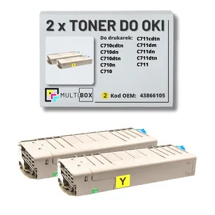2-PAK Multibox Toner do OKI C710 C711 43866105 yellow zamiennik