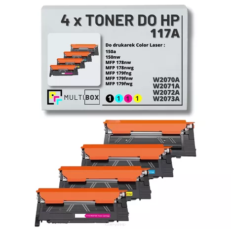 Toner do HP 117A 4-pak CMYK W2070A W2071A W2072A W2073A zamiennik Multibox Z CHIPEM