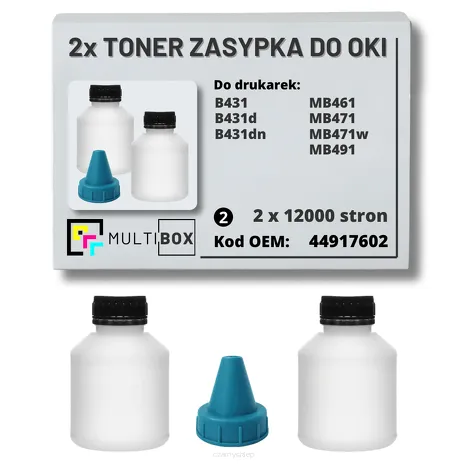2-PAK Multibox Tonery zasypki do OKI B431 MB491 44917602 2x12,0K