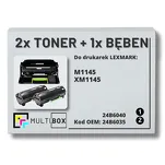 3-PAK Multibox 2x Toner + 1x Bęben do LEXMARK M1145 XM1145 24B6035 24B6040 2x16.0K/60.0K zamiennik - 2