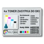4-PAK Multibox Tonery zasypki do OKI C810 C830 4x8,0K - 2