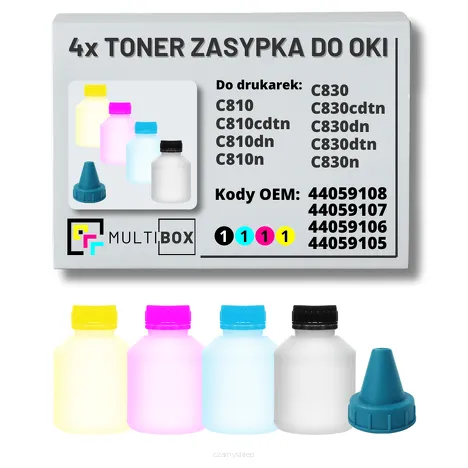4-PAK Multibox Tonery zasypki do OKI C810 C830 4x8,0K