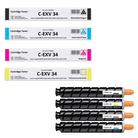 4 X Toner do Canon CEXV34 3782B002 3783B002 3784B002 3785B002 GPR36 iRC2020 iRC2025 iRC2030 iRC2035 CMYK zamiennik