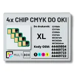 4-PAK Multibox zestaw Chipów CMYK do OKI C510 C511 C530 C531 MC561 XL MC562 4x5,0K - 2