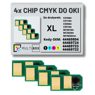 4-pak zestaw Chipów CMYK do OKI C510 C511 C530 C531 MC561 XL MC562 4x5,0K Multibox