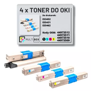 Toner do OKI ES3452 ES5431 ES5462 4-pak black/cyan/magenta/yellow zamiennik Multibox