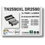 3-PAK Multibox 2x Toner + 1x Bęben do BROTHER TN2590XL DR2590 zamiennik Z CHIPEM - 2