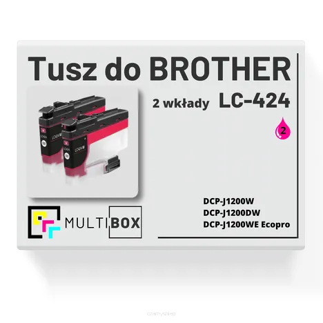 2-PAK Multibox Tusz do BROTHER LC424M magenta zamiennik