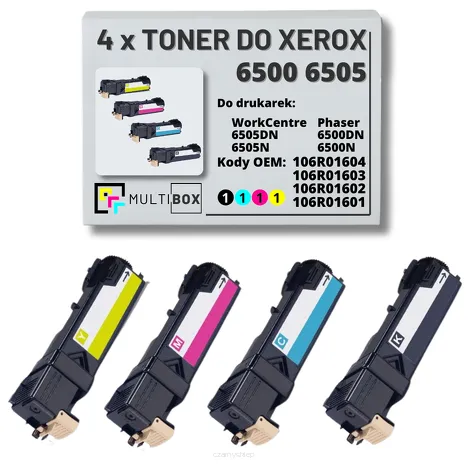 4-pak Toner do XEROX 6500 6505 106R01604 106R01603 106R01602 106R01601 3.0K/3x2.5K CMYK Multibox zamiennik