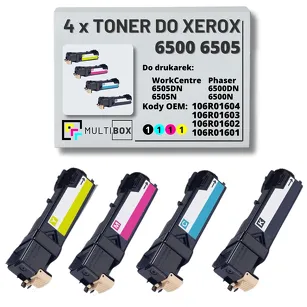 4-PAK Multibox Toner do XEROX 6500 6505 106R01604 106R01603 106R01602 106R01601 3.0K/3x2.5K CMYK zamiennik