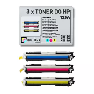 Toner do HP 126A 3-pak CMY CE311A CE312A CE313A zamiennik Multibox