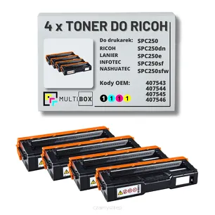 4-pak toner do RICOH SPC250 407543 407544 407545 407546 zamiennik Multibox