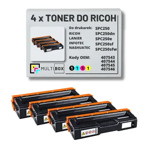 4-PAK Multibox toner do RICOH SPC250 407543 407544 407545 407546 zamiennik
