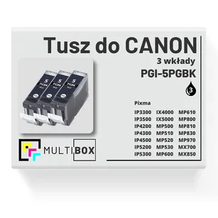 Tusz do CANON PGI-5PGBK 0628B001 3-pak black zamiennik Multibox