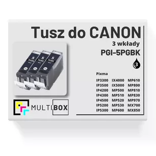 Tusz do CANON PGI5PGBK 0628B001 3-pak black zamiennik Multibox