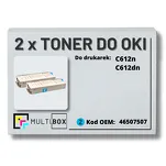 2-PAK Multibox Toner do OKI C612 46507507 cyan zamiennik - 2