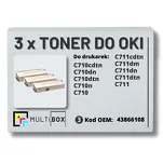3-PAK Multibox Toner do OKI C710 C711 43866108 black zamiennik - 2