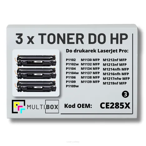 3-PAK Multibox Toner do HP CE285X 85X P1102 M1132 Zamiennik