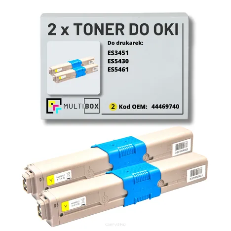 2-PAK Multibox Toner do OKI ES3451 ES5430 ES5461 44469740 yellow zamiennik