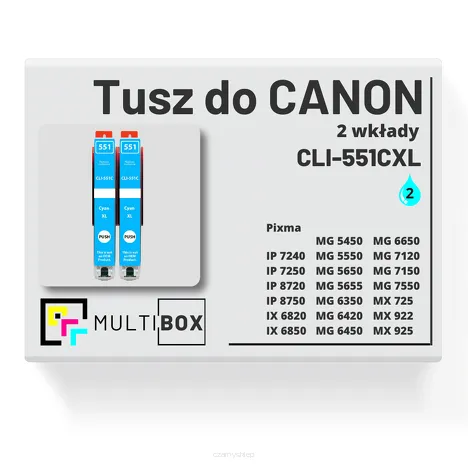 Tusz do CANON CLI-551CXL 2-pak cyan zamiennik Multibox