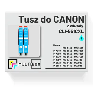 Tusz do CANON CLI-551CXL 2-pak cyan zamiennik Multibox