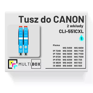 Tusz do CANON CLI551CXL 2-pak cyan zamiennik Multibox