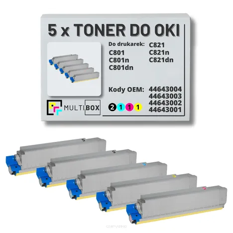 5-PAK Multibox Toner do OKI C801 C821 black/cyan/magenta/yellow zamiennik