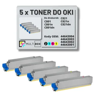 Toner do OKI C801 C821 5-pak black/cyan/magenta/yellow zamiennik Multibox