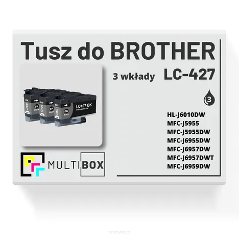 Tusz do BROTHER LC-427BK 3-pak black zamiennik Multibox