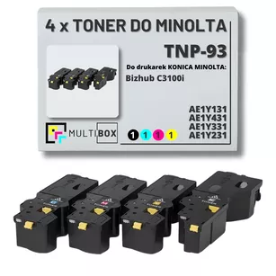 4-pak Toner do KONICA MINOLTA TNP93 AE1Y131 AE1Y431 AE1Y331 AE1Y231 BIZHUB C3100i 6.0K/3x4.0K CMYK Multibox zamiennik