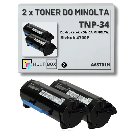 2-pak Toner do KONICA MINOLTA TNP-34 A63T01H BIZHUB 4700P 2x20.0K Multibox zamiennik