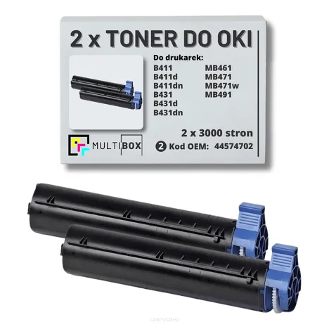 2-PAK Multibox Toner  do OKI B411 B431 MB461 MB471 MB491 44574702  zamiennik