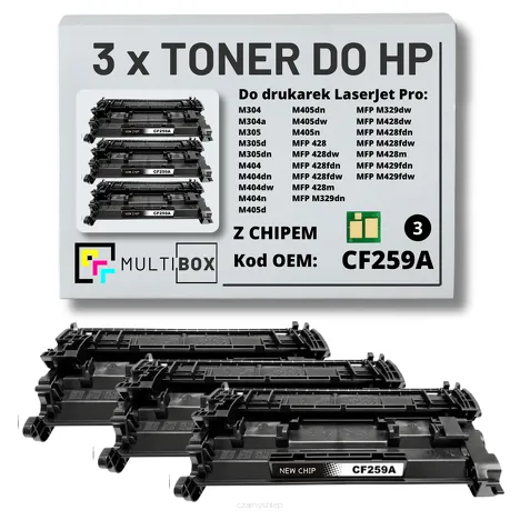 3-PAK Multibox Toner do HP CF259A 59A LaserJet Pro M304 M404 M428 zamiennik Z CHIPEM