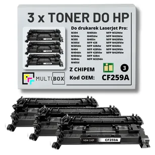 Toner do HP CF259A 59A LaserJet Pro M304 M404 M428 3-pak zamiennik Multibox z chipem