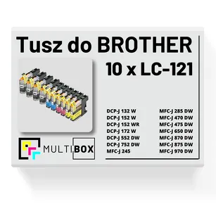 10-pak Tusz do BROTHER LC-121 Multibox